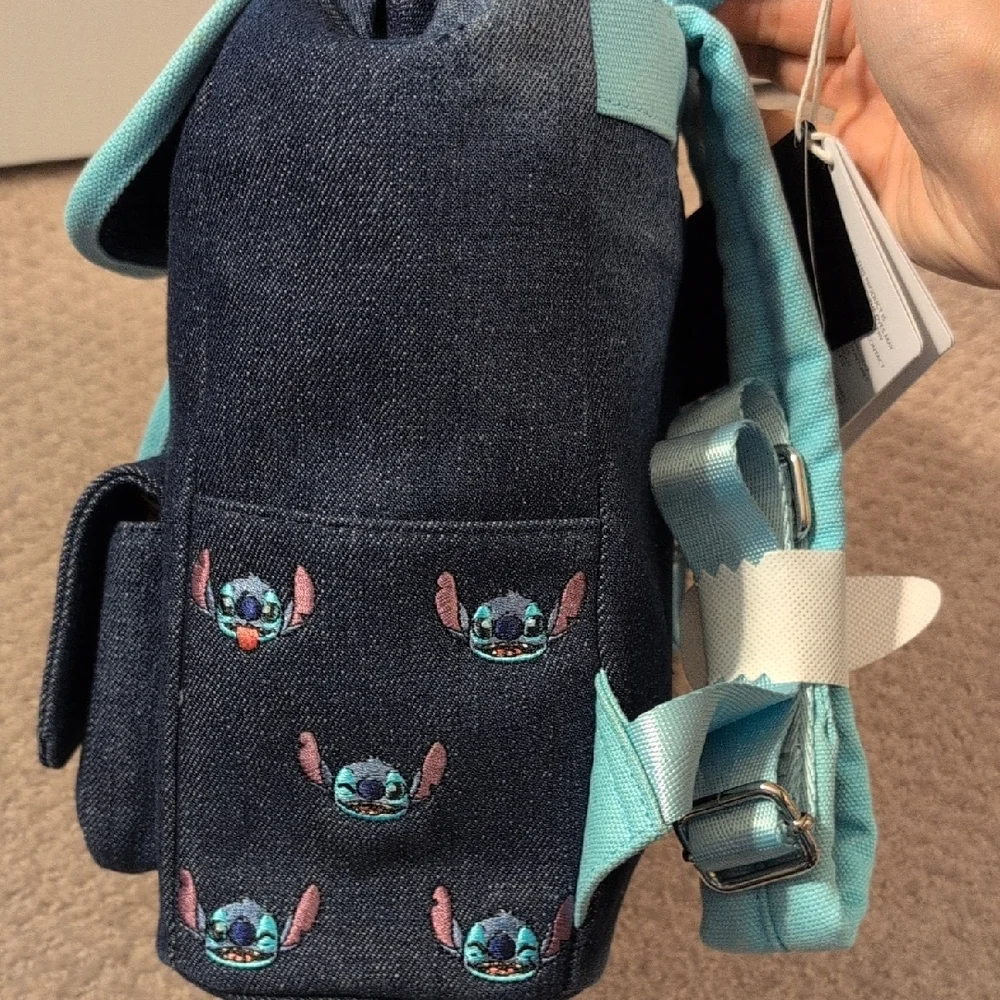 Loungefly Disney Stitch Mini Denim Backpack Excellent Condition